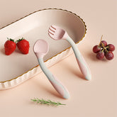Baby Spoon and fork Set for Baby Feeding (Pink)